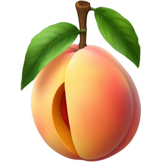 Peach with opening dripping white towards the middle to the end emoji