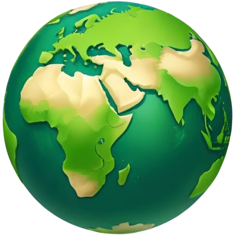 Earth globe with green continents forming a highly stylized, artistic version of the number 812, with exaggerated curves and shapes, iOS emoji style emoji