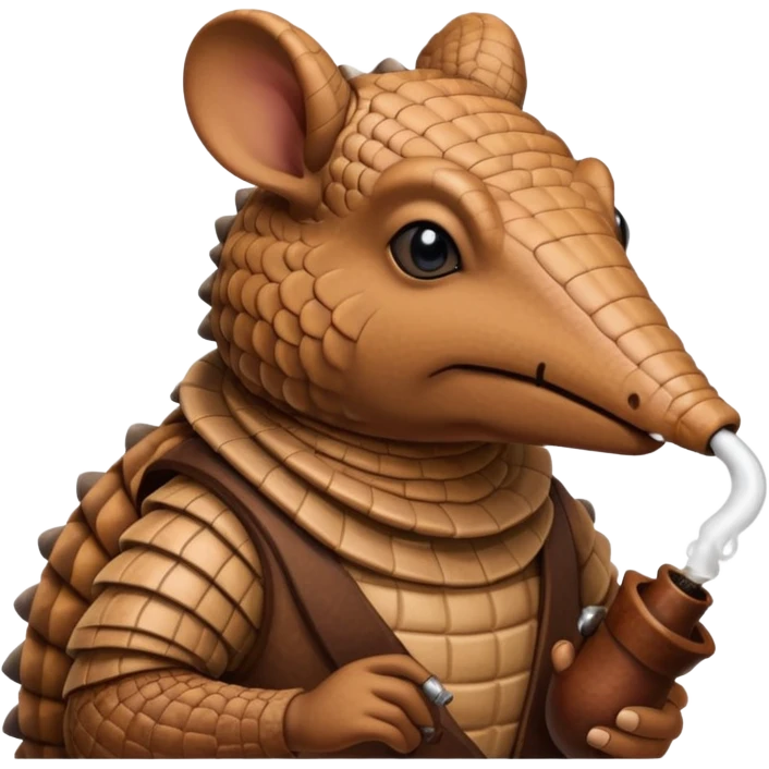 Armadillo smoking a pipe emoji