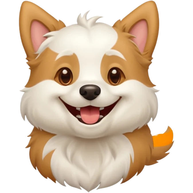 laughing white dog emoji