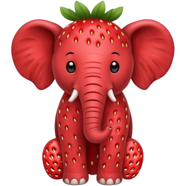 Un elefante con cuerpo de fresa emoji