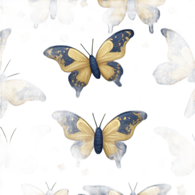 navy blue and gold butterfly emoji