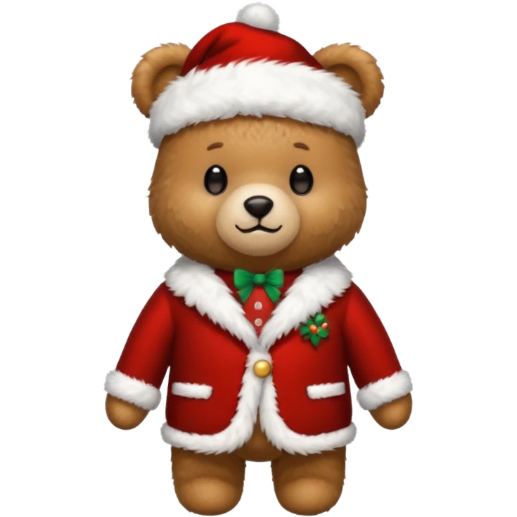 Teddy swims in a Christmas suit  emoji