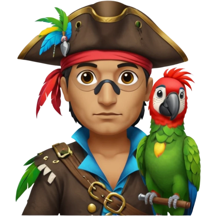 pirate and parrot emoji