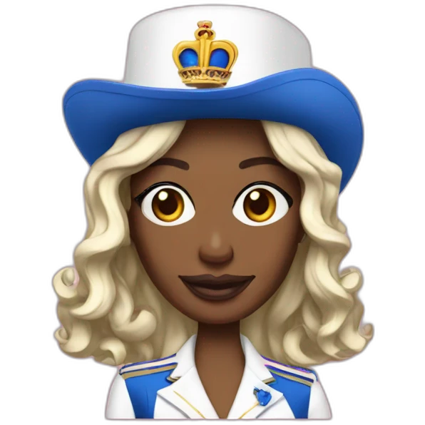 A mix between miss France and snoop dogg emoji