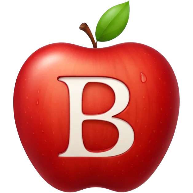 O like empty apple inside letter B emoji