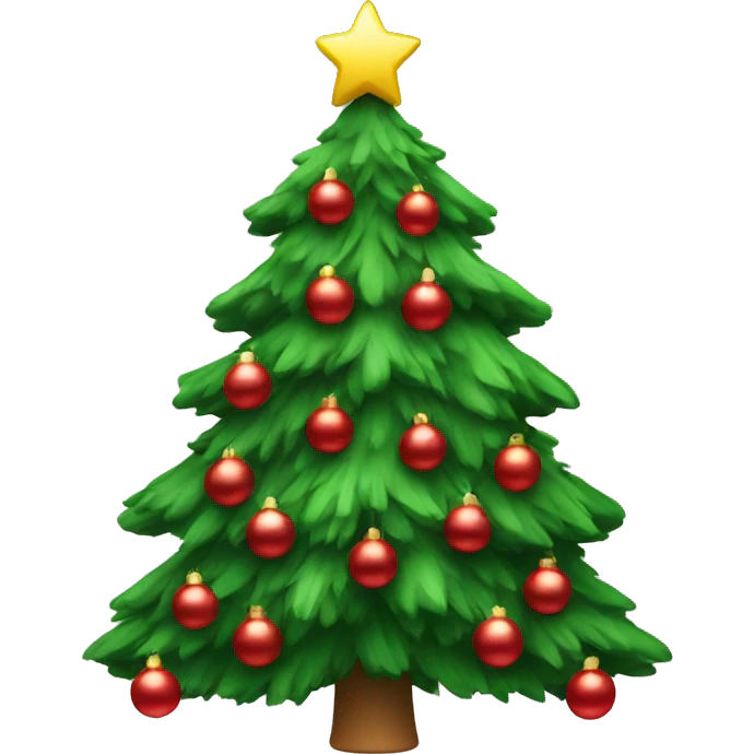 Christmas tree with red and green ornaments emoji