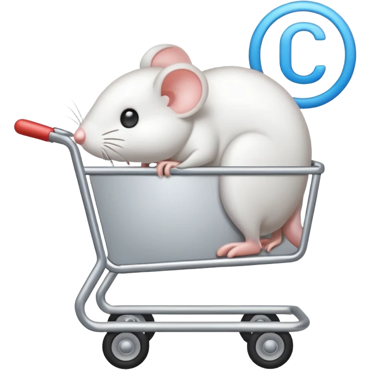 a mouse white cursor clicking on a cart icon emoji