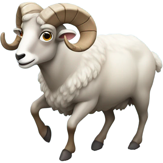 Slipping ram in the snow emoji