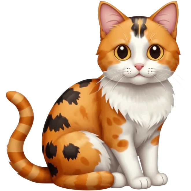 full body patchy calico tabby cat emoji