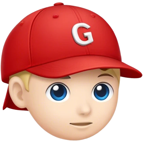 Red ballcap with ‘G‘ Logo emoji