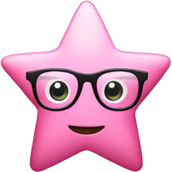 Pink star with glasses  emoji
