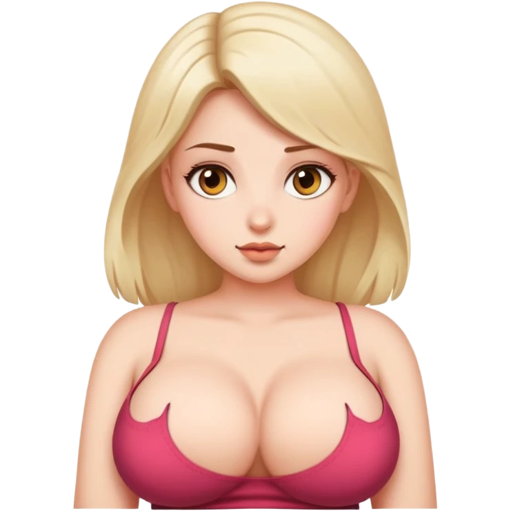 Naked girl, huge breasts emoji