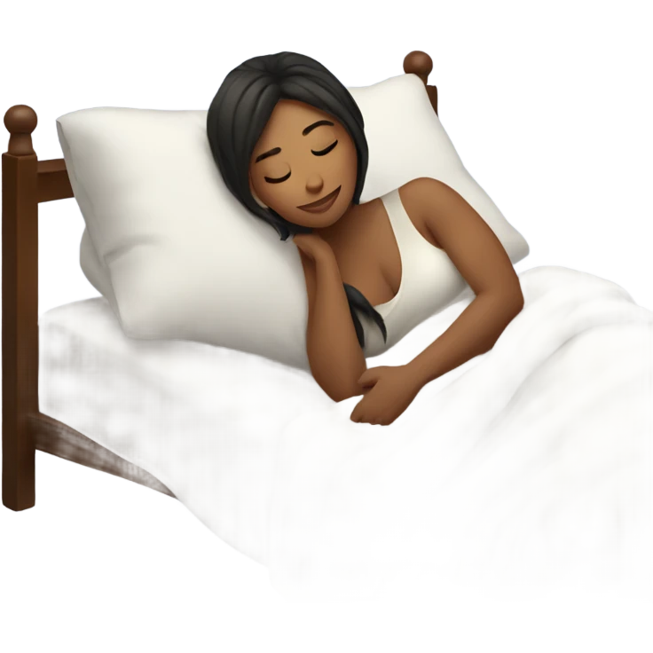 Woman snuggling in bed emoji