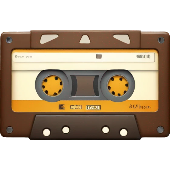vintage brown cassette for tape recorder emoji