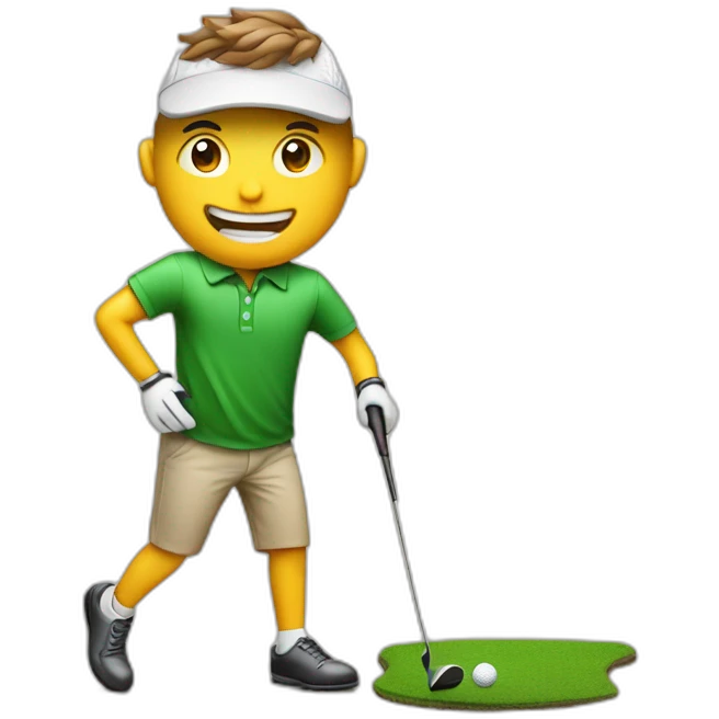 Bandem Wicitra Playing golf and hole in one emoji