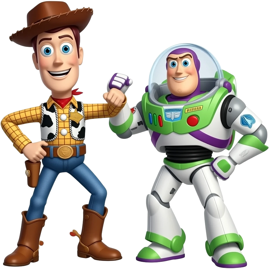 Woody and Buzz are dancing emoji
