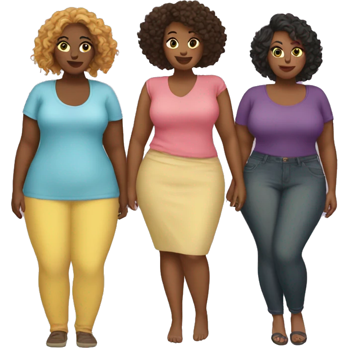 five women plus size emoji