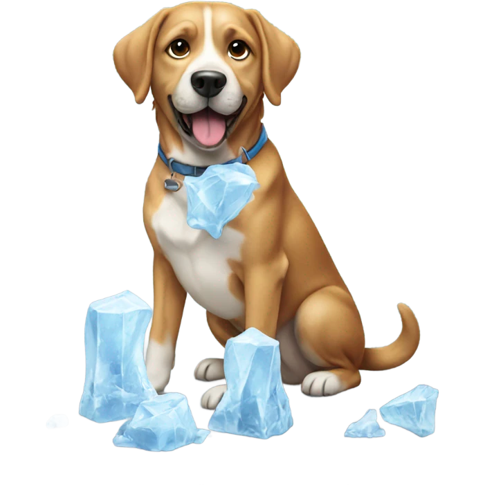 Dog whit a ice create emoji