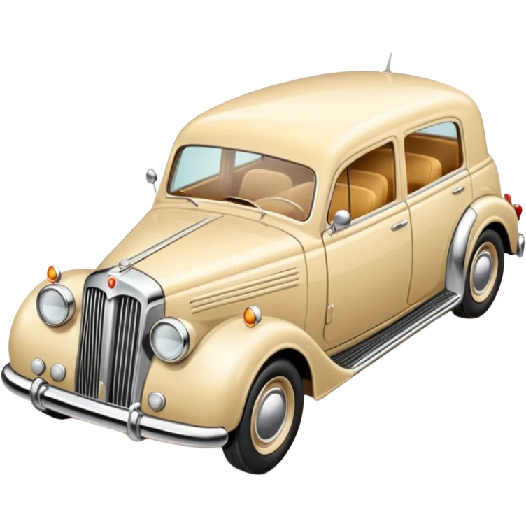 Beige creamy retro long car emoji