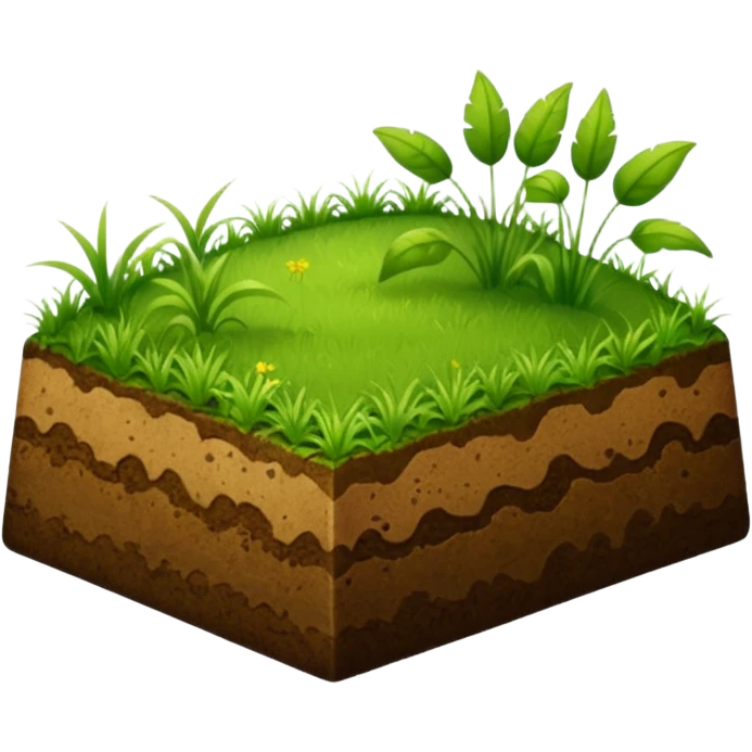 A slice of land. grass on top, dirt on the lower half. emoji