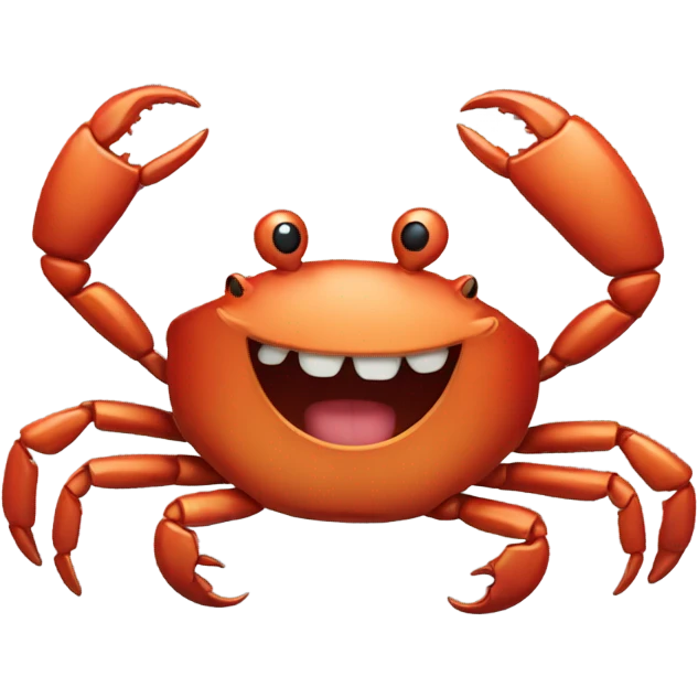 Crab laughing emoji