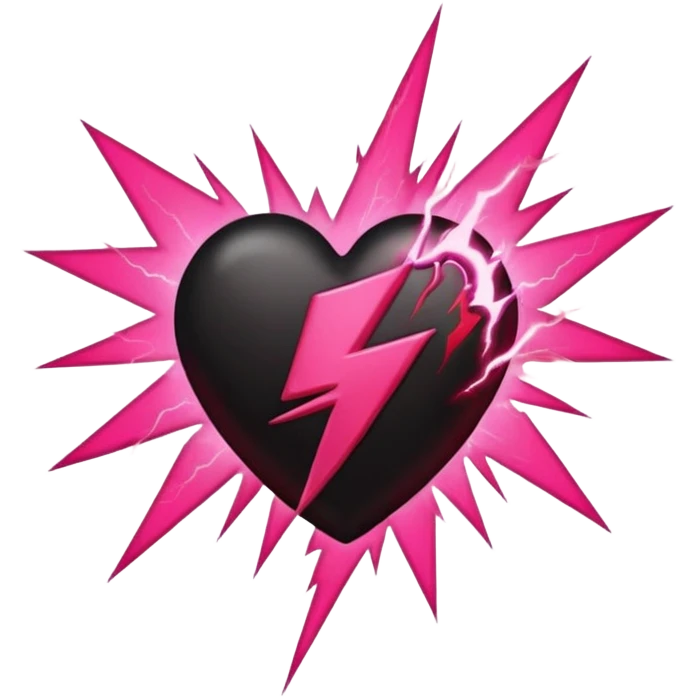 Really cool heart emoji for my sexy girlfriend that’s red & black with hot pink lightning  emoji
