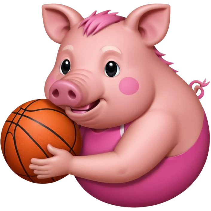Hog holding a basketball  emoji