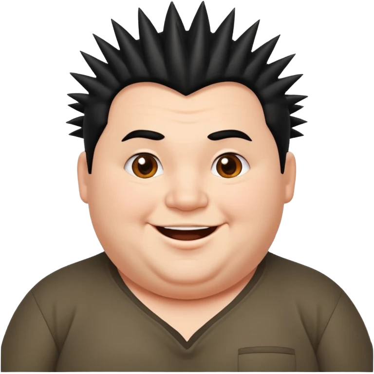 fat spiky haired happy man emoji