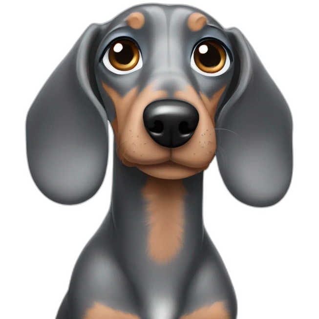 dapple grey dachshund with blue eyes emoji