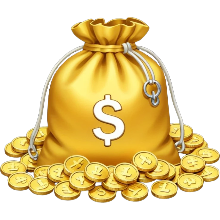 a bag of money and interest on it emoji