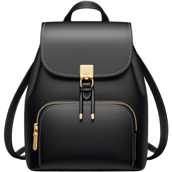 small black commuter backpack purse, women's, clean minimal aesthetic, plain emoji