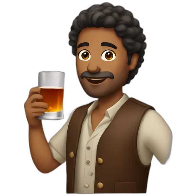 Brown man drinking a whisky  emoji