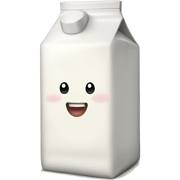 a milk carton with a happy  emoji