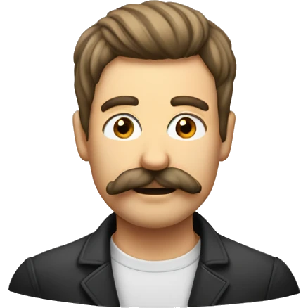 Homme moustachus avec cheveux cour emoji