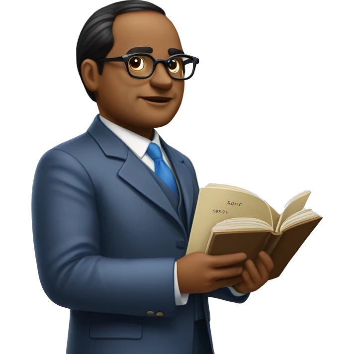 B R ambedar with book emoji