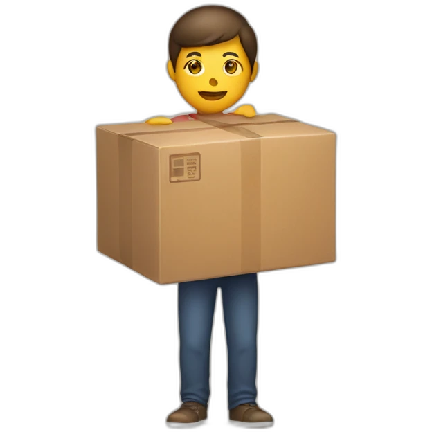 A person with a box in hands emoji