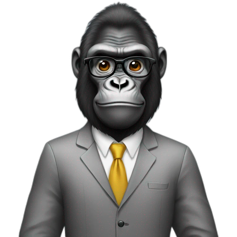 Gorilla nerd emoji