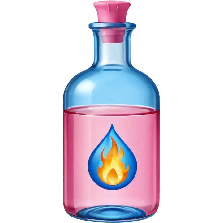 bottle of oil blue top pink outside with logo that says Diddy oil with fire emoji emoji