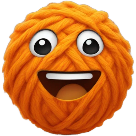 Animated fuzzy orange weave ball  emoji