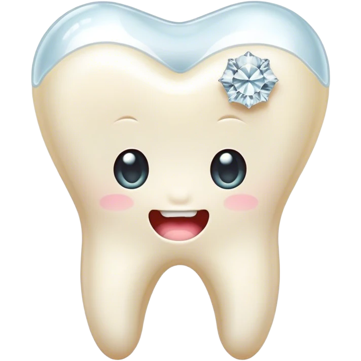 Kawaii Tooth with diamonds emoji