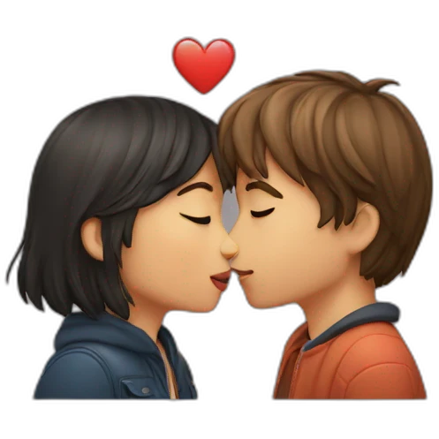 girl kiss boy emoji