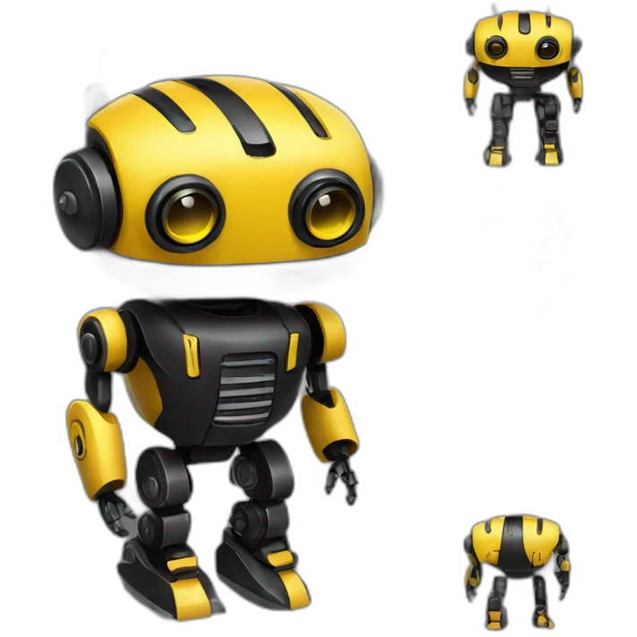 black and yellow robot like emoji