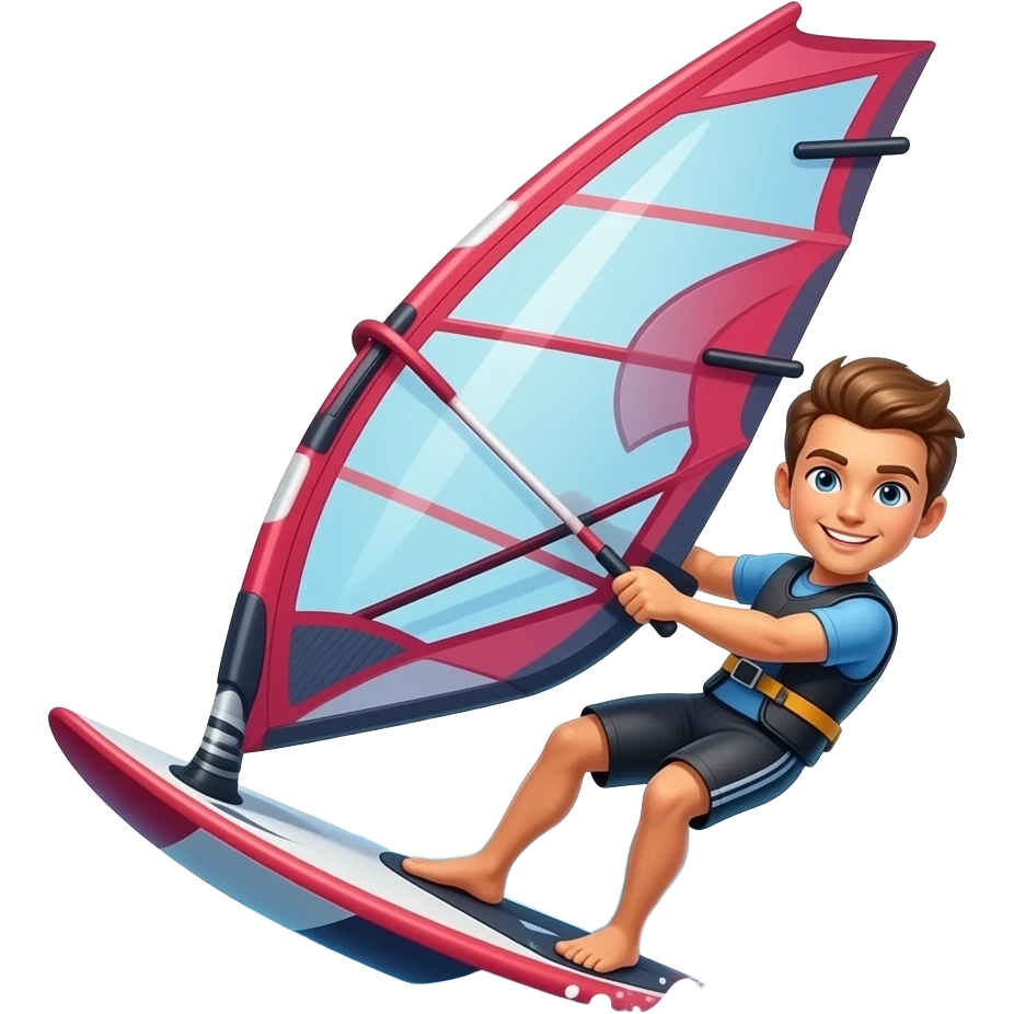 Wing foiling in the sea emoji