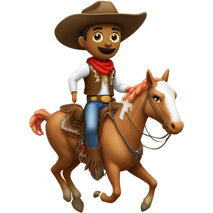 ￼Cowboy riding a shrimp emoji