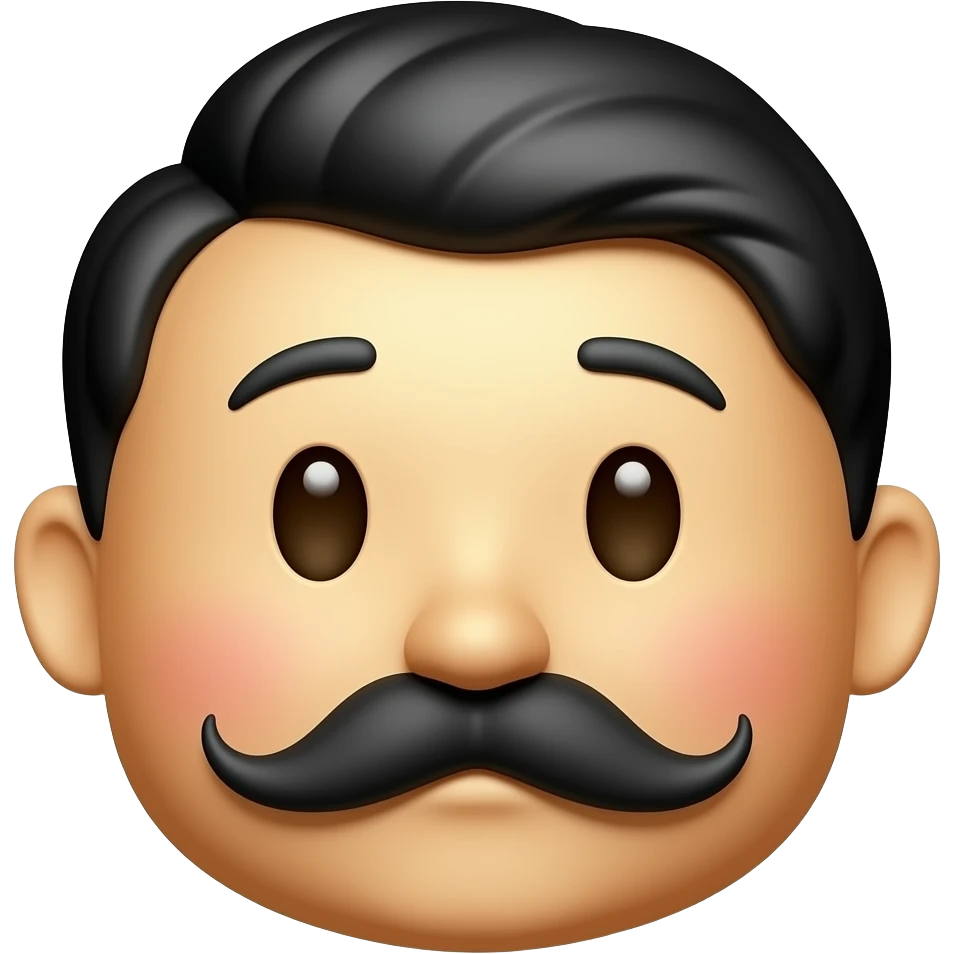 crie um hitler em formato e tamanho de emoji com o bigode dele emoji