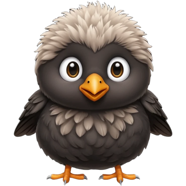 Un bebe oiseau mignon noir emoji
