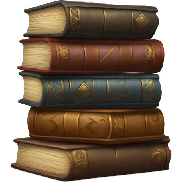 Vintage fantasy Book Stack emoji