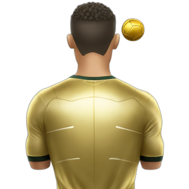 Ronaldo back view with gold ball emoji