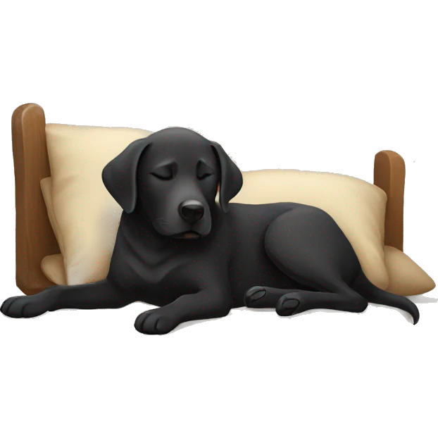 black lab sleeping emoji